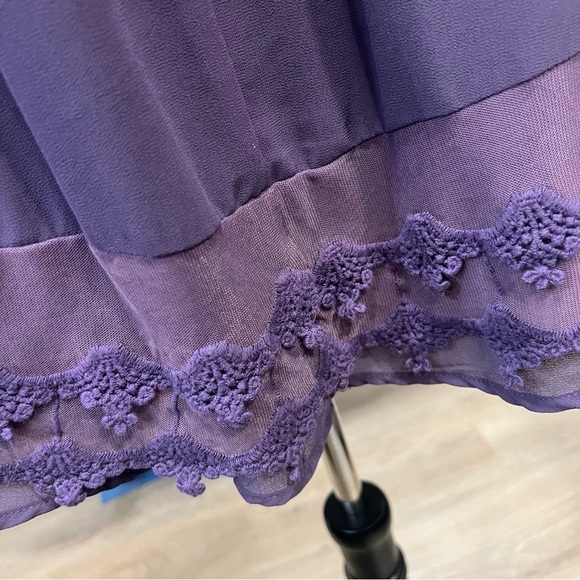 Entro Purple Lace Embriodered Sleeveless Tunic Top or Dress (M) EUC - Picture 5 of 6